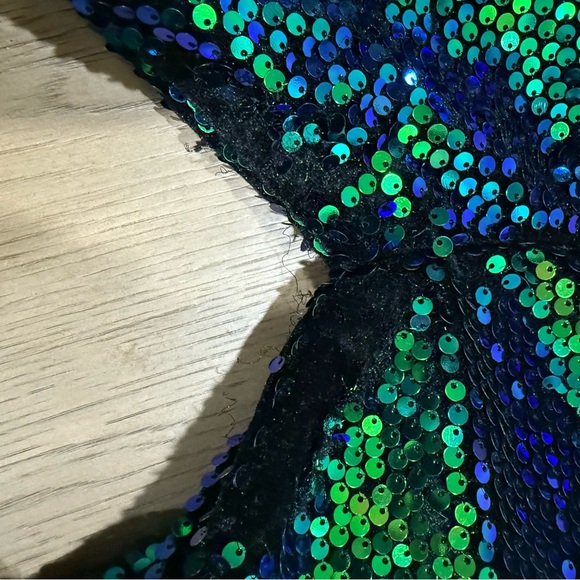 Baltic Born Sequin Dress XL Long Sleeve Belted V-Neck Homecoming Cocktail Rave - Picture 15 of 15